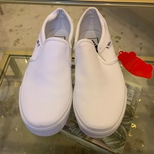 BNWT Womans White Slip-on Vans